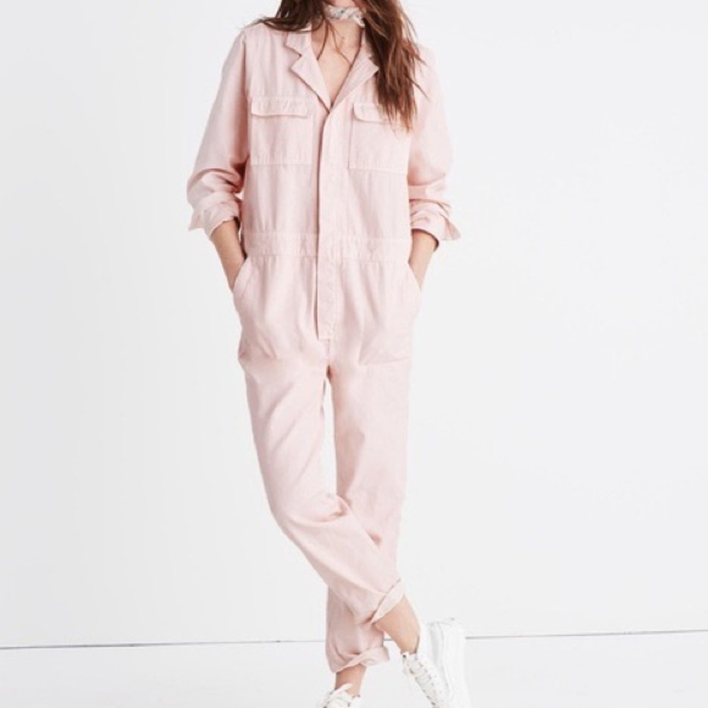 Madewell pink coveralls, size S